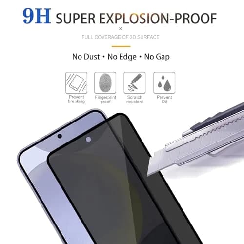 Lokyoo Privacy Screen Protector for Samsung Galaxy S24 | Anti-Peep, 9H Hardness, Easy Install thumbnail 5