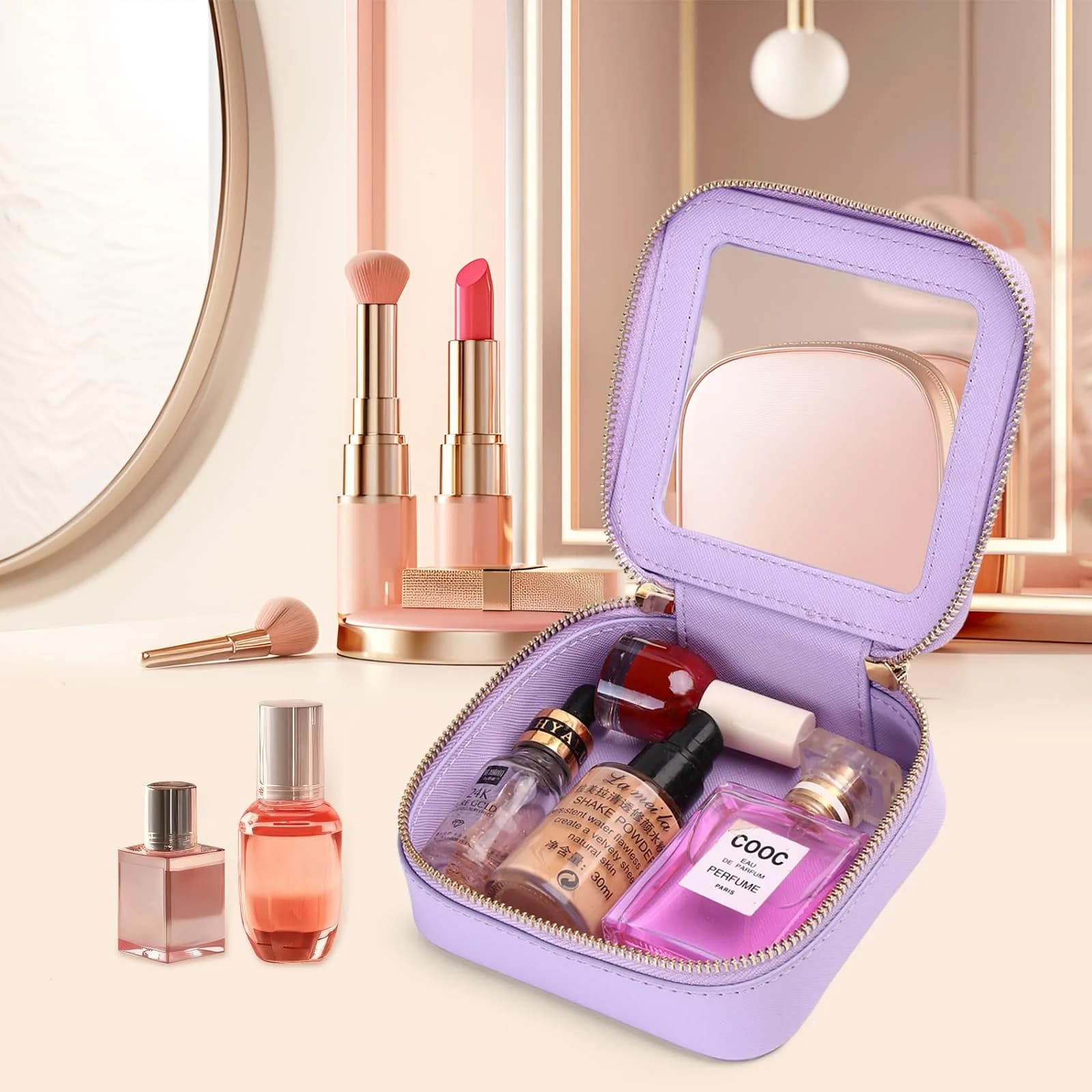 Pinkmik A/Purple MINI Clear Makeup Bag - TSA Approved Travel Cosmetic Case - view 4
