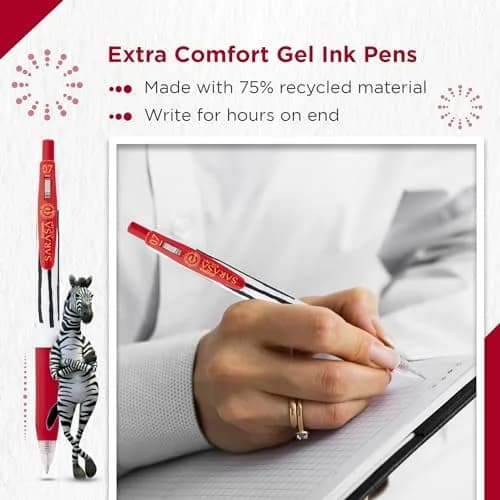 Zebra SARASA CLIP Stripes Gel Pens 10pk | Smudge Proof, 0.7mm Nib, Water Resistant, Eco-Friendly (70-120 chars) thumbnail 4