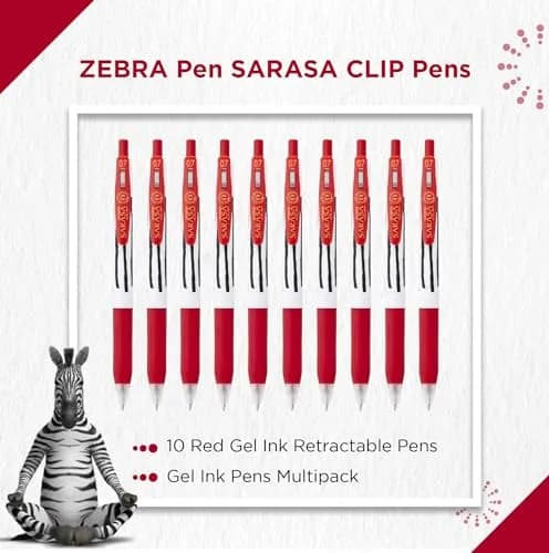 Zebra SARASA CLIP Stripes Gel Pens 10pk | Smudge Proof, 0.7mm Nib, Water Resistant, Eco-Friendly (70-120 chars) thumbnail 2