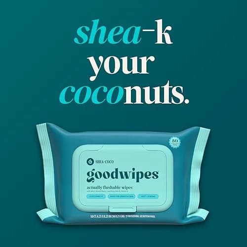 goodwipes Flushable Wipes Shea Coco XL Size | Septic Safe & Plant-Based (153 Count) thumbnail 7