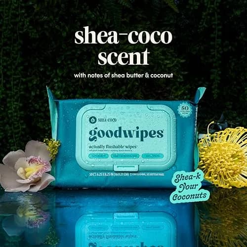 goodwipes Flushable Wipes Shea Coco XL Size | Septic Safe & Plant-Based (153 Count) thumbnail 9
