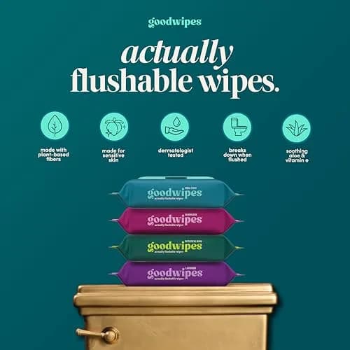 goodwipes Flushable Wipes Shea Coco XL Size | Septic Safe & Plant-Based (153 Count) thumbnail 2