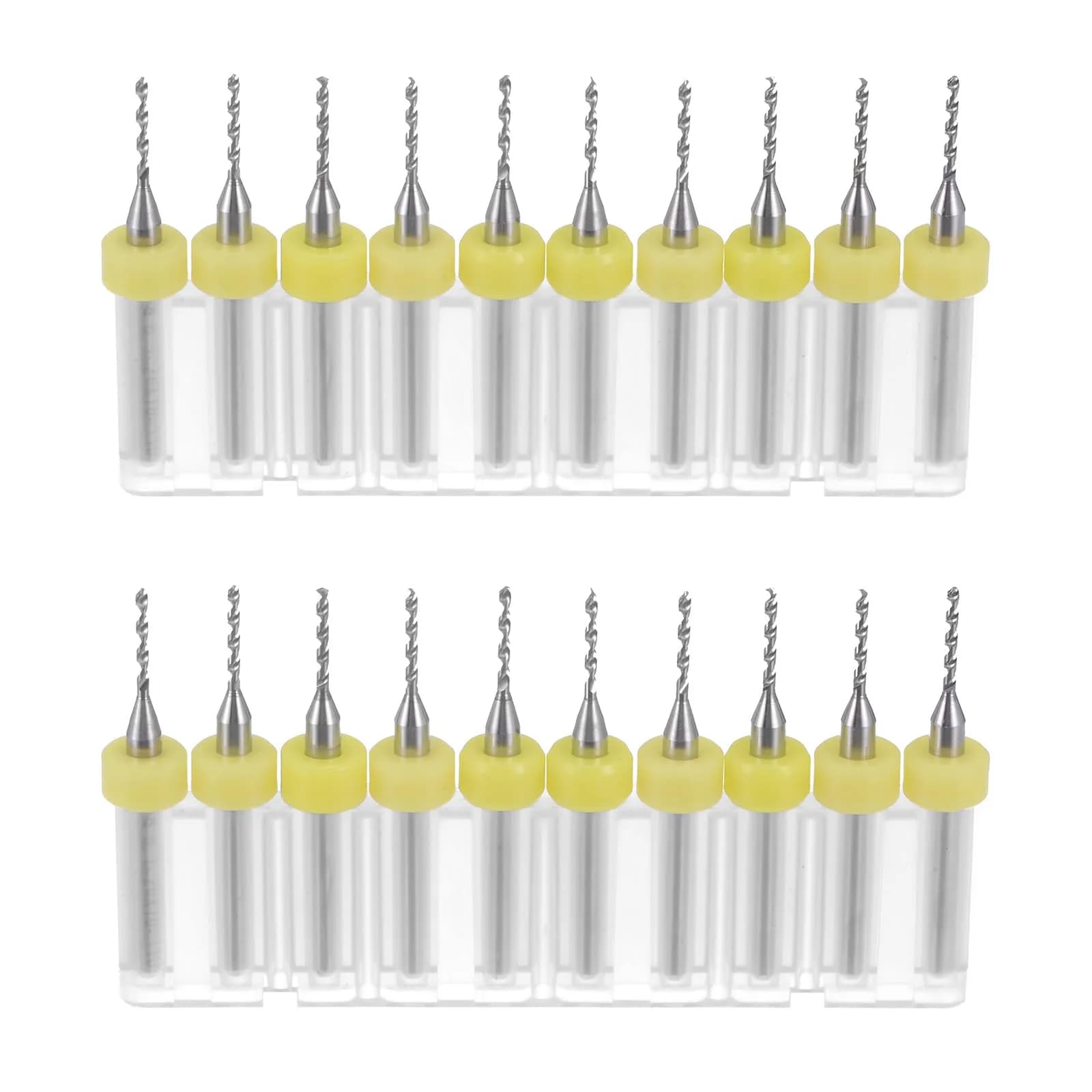 uxcell 1.2mm Tungsten Carbide PCB Drill Bits 38mm Length | 1/8" Shank, 20 Pcs Set — Yellow