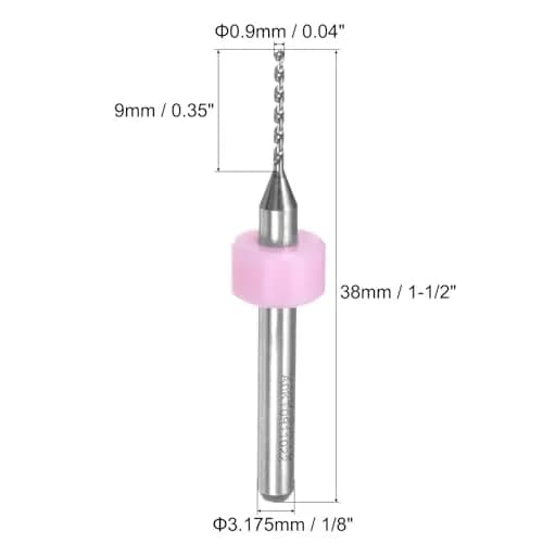 uxcell PCB Drill Bits 0.9mm Tungsten Carbide Rotary Tool 2 Set (20 Pcs) | High Precision for PCB & Soft Metals thumbnail 2