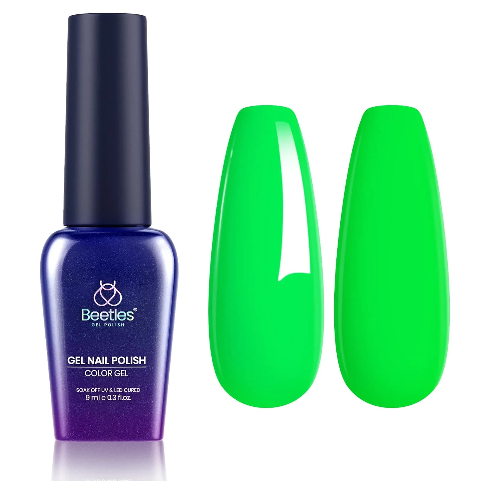 beetles Gel Polish Ghost Phantom 0.5 Fl Oz | Neon Green UV/LED Long-Lasting Nail Art