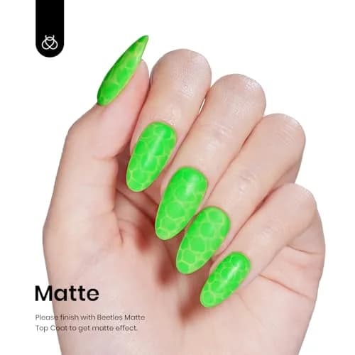 beetles Gel Polish Ghost Phantom 0.5 Fl Oz | Neon Green UV/LED Long-Lasting Nail Art thumbnail 4