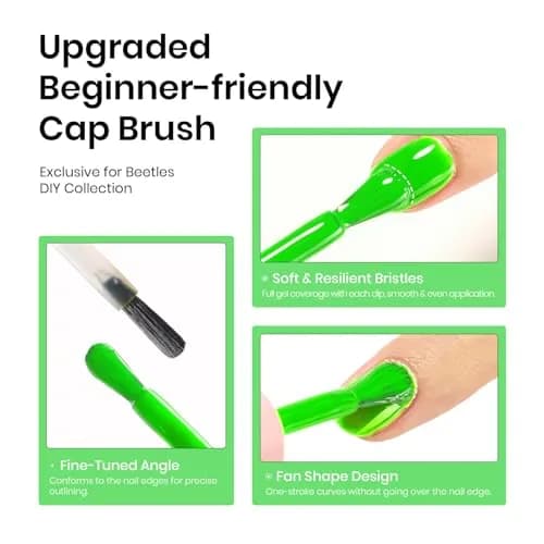 beetles Gel Polish Ghost Phantom 0.5 Fl Oz | Neon Green UV/LED Long-Lasting Nail Art thumbnail 7