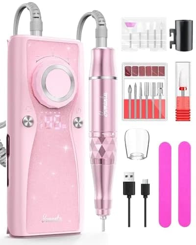 Yomanta Electric Nail Drill Professional Kit 45000 RPM USB Rechargeable Efile Nail File with 12 Bits | Salon & Home Manicure Tool thumbnail 1