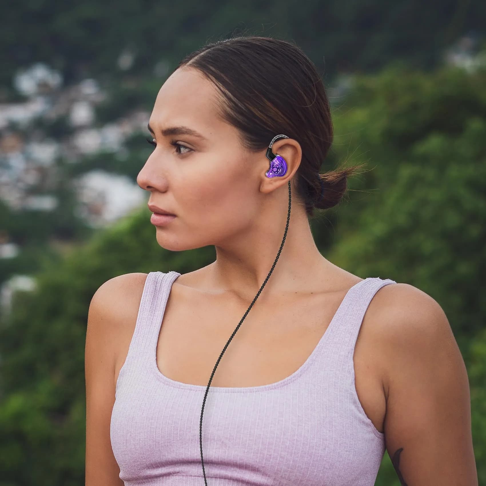CCZ Melody In-Ear Monitors Wired Earbuds with 1DD 1BA Hybrid Drivers, Detachable 4N OFC Cable, 3.5mm Plug, Purple (16 Ohm, 110dB) | Studio Monitoring HIFI Bass - view 6