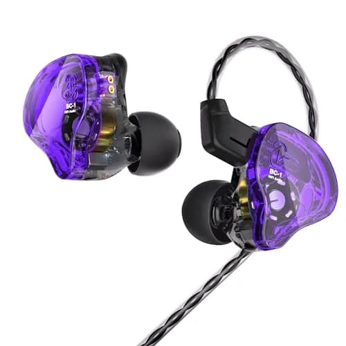CCZ Melody In-Ear Monitors Wired Earbuds with 1DD 1BA Hybrid Drivers, Detachable 4N OFC Cable, 3.5mm Plug, Purple (16 Ohm, 110dB) | Studio Monitoring HIFI Bass thumbnail 1