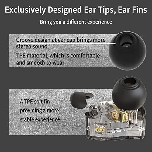 CCZ Melody In-Ear Monitors Wired Earbuds with 1DD 1BA Hybrid Drivers, Detachable 4N OFC Cable, 3.5mm Plug, Purple (16 Ohm, 110dB) | Studio Monitoring HIFI Bass thumbnail 2