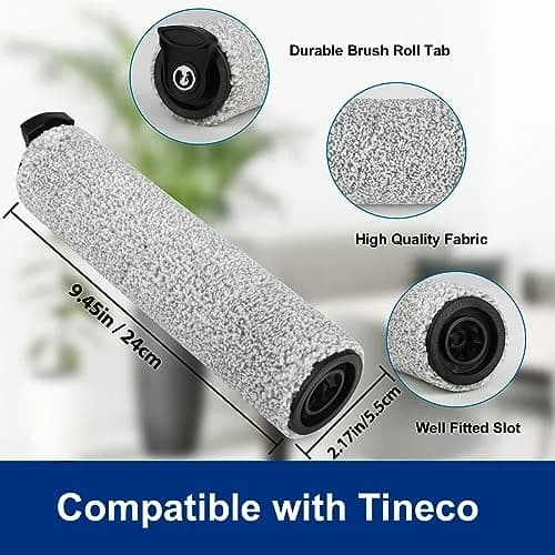 MXZONE Roller Brush Replacement for Tineco iFloor 3 & Floor One S3 Vacuum, 2 Pack | Soft, Fluffy, Washable & Reusable thumbnail 3