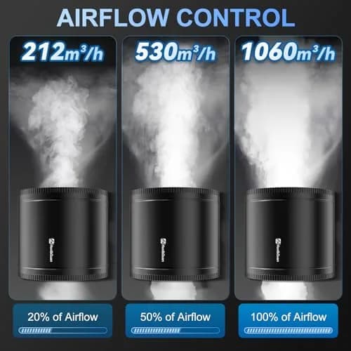 Hon&Guan 8 Inch Inline Booster Duct Fan with Speed Controller | 623 CFM Airflow, 44W Low Power, 45 dBA Noise thumbnail 5