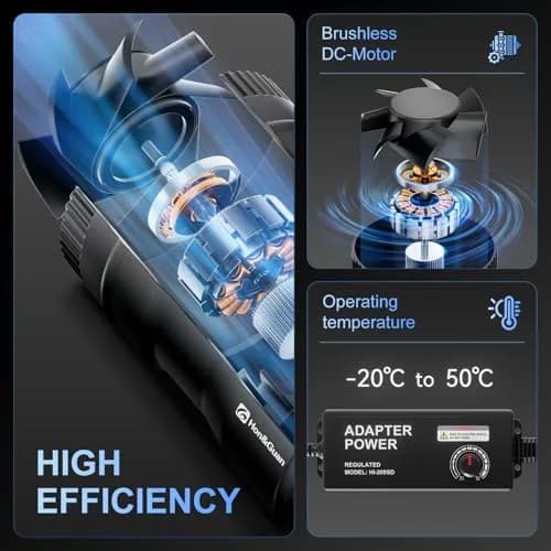 Hon&Guan 8 Inch Inline Booster Duct Fan with Speed Controller | 623 CFM Airflow, 44W Low Power, 45 dBA Noise thumbnail 2