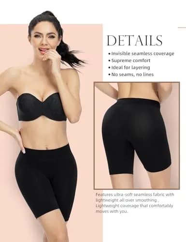 ATTLADY Seamless Boyshorts for Women | Anti-Chafing Underwear Shorts for Dresses, Small thumbnail 4