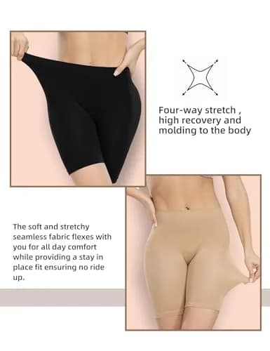 ATTLADY Seamless Boyshorts for Women | Anti-Chafing Underwear Shorts for Dresses, Small thumbnail 3