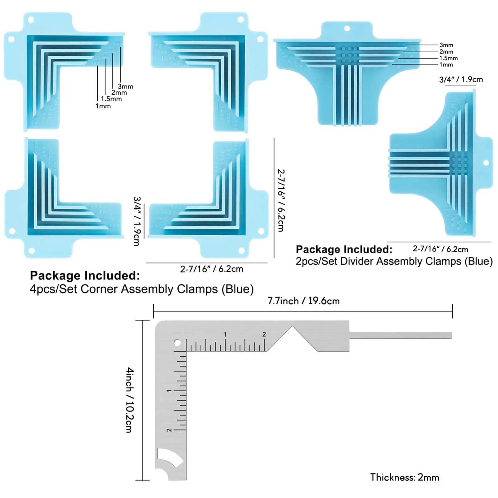 BAOFALI 9-Pack Corner Guides for Cartonnage & Box Making - 1mm to 3mm Chipboard | Precision 90-Degree Assembly - view 2