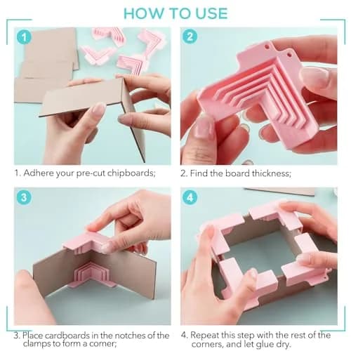 BAOFALI 9-Pack Corner Guides for Cartonnage & Box Making - 1mm to 3mm Chipboard | Precision 90-Degree Assembly thumbnail 3
