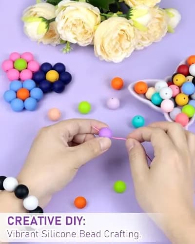 FIVEIZERO 150PCS 30 Colors 15mm Round Silicone Beads | Versatile DIY Craft Beads thumbnail 5
