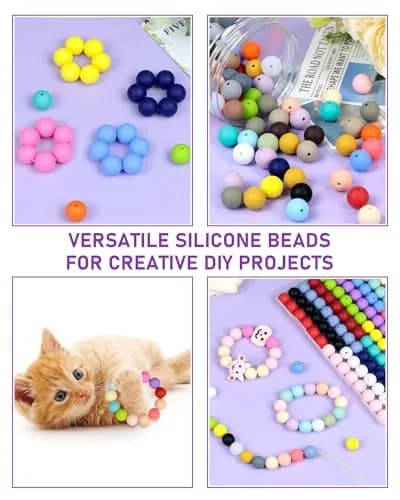 FIVEIZERO 150PCS 30 Colors 15mm Round Silicone Beads | Versatile DIY Craft Beads thumbnail 6