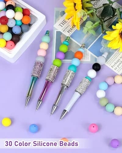 FIVEIZERO 150PCS 30 Colors 15mm Round Silicone Beads | Versatile DIY Craft Beads thumbnail 3