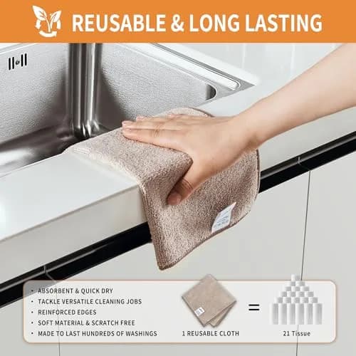 MR.SIGA Microfiber Cleaning Cloths, Streak Free Microfiber Towels, 12 Pack, 32x32cm (12.6x12.6 inch) | Lint-Free & Super Absorbent thumbnail 6
