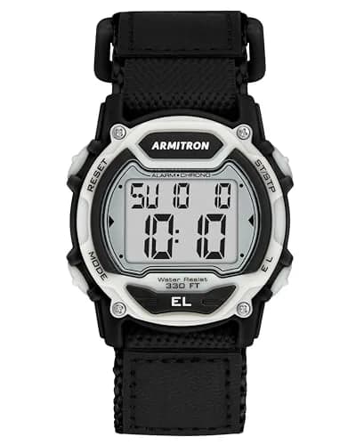 Armitron Sport Unisex Digital Chronograph Nylon Strap Watch, 40mm | Water-Resistant 100M for Active Use thumbnail 1