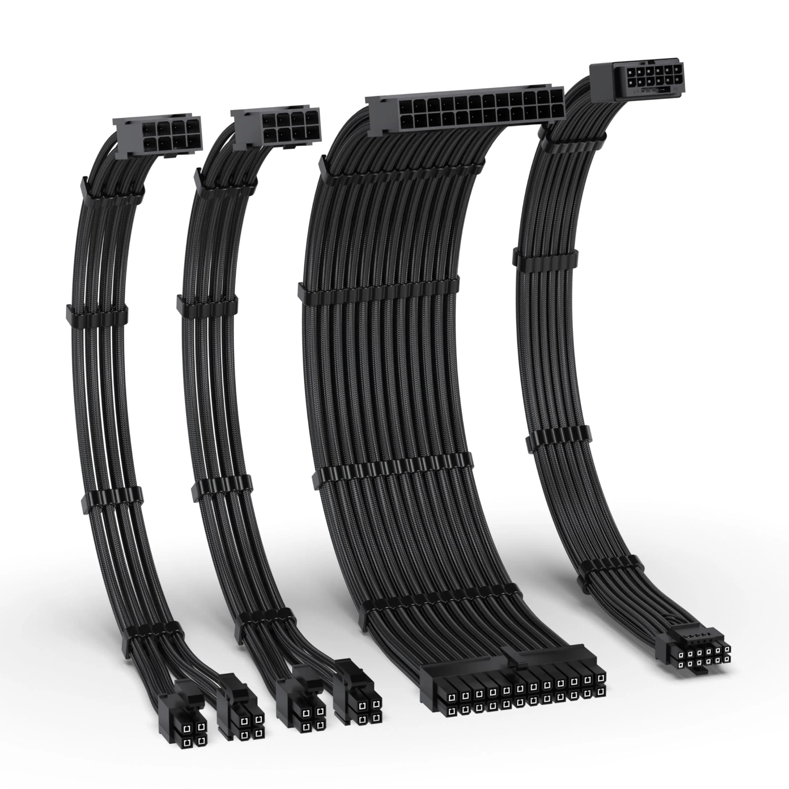 EZDIY-FAB 12VHPWR PSU Extension Kit 300mm (12.0 in) | Black Sleeved Cables for RTX 40/50 Series GPUs - main product image