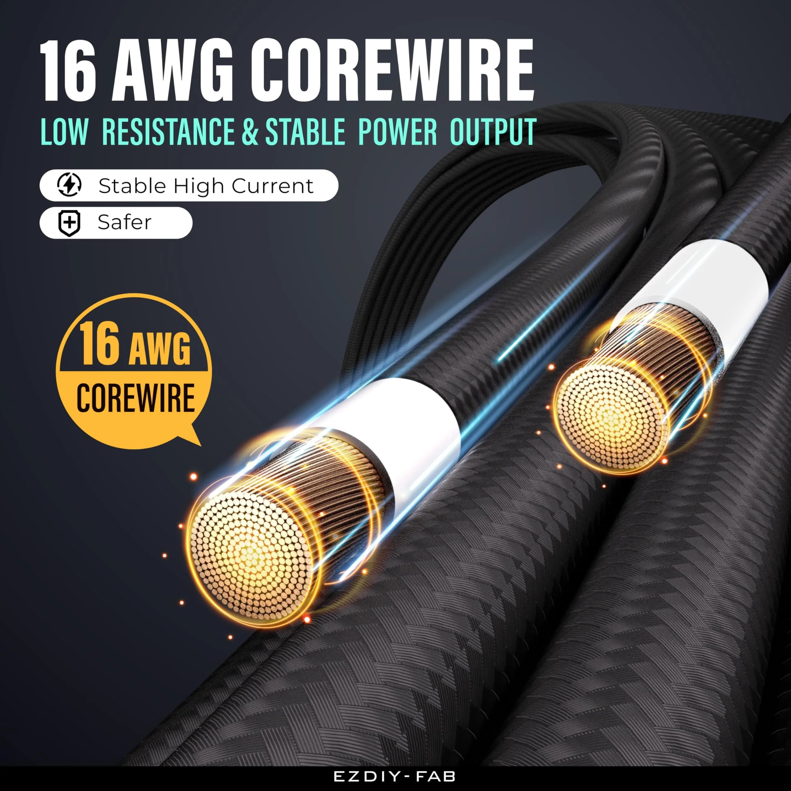 EZDIY-FAB 12VHPWR PSU Extension Kit 300mm (12.0 in) | Black Sleeved Cables for RTX 40/50 Series GPUs - view 3