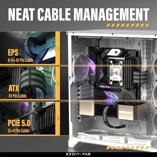 EZDIY-FAB 12VHPWR PSU Extension Cable Kit 300mm (12cm) | Black Grey thumbnail 6