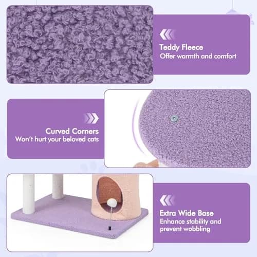 PETSITE Cat Tree Tower 66 Inch | Multi-Level Modern Cat Furniture with Sisal Posts & Playful Design thumbnail 6