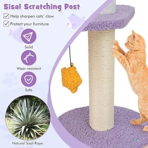 PETSITE Cat Tree Tower 66 Inch | Multi-Level Modern Cat Furniture with Sisal Posts & Playful Design thumbnail 7