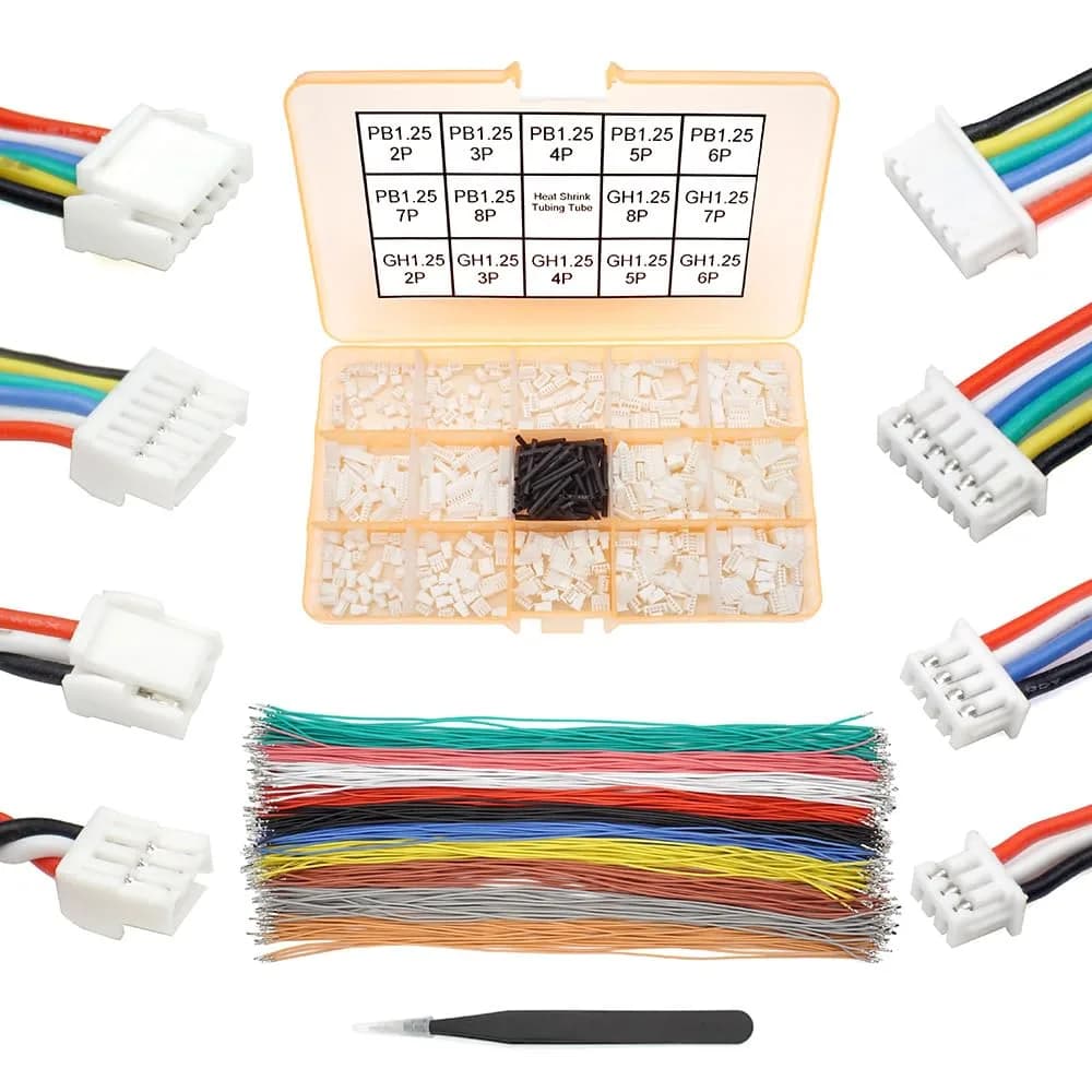 elechawk GH1.25 to PB1.25 Pre-Crimped Cables and Connectors Kit 200pcs (20cm) | For Pixhawk Cube & Drone Flight Controllers