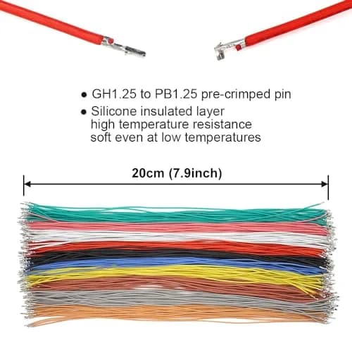 elechawk GH1.25 to PB1.25 Pre-Crimped Cables and Connectors Kit 200pcs (20cm) | For Pixhawk Cube & Drone Flight Controllers thumbnail 4