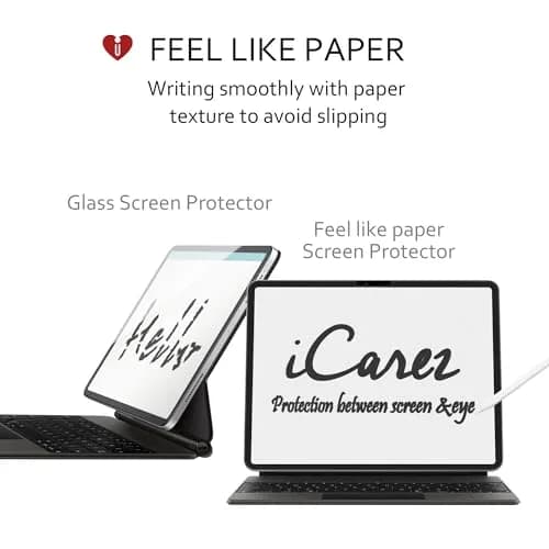 iCarez Matte Screen Protector for iPad Pro 13" (M4 2024/M5 2025) & iPad Air 13" (M2 2024/M3 2025) - Anti-Glare, Fingerprint Resistant, Apple Pencil Compatible 2-Pack thumbnail 6