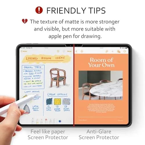 iCarez Matte Screen Protector for iPad Pro 13" (M4 2024/M5 2025) & iPad Air 13" (M2 2024/M3 2025) - Anti-Glare, Fingerprint Resistant, Apple Pencil Compatible 2-Pack thumbnail 7