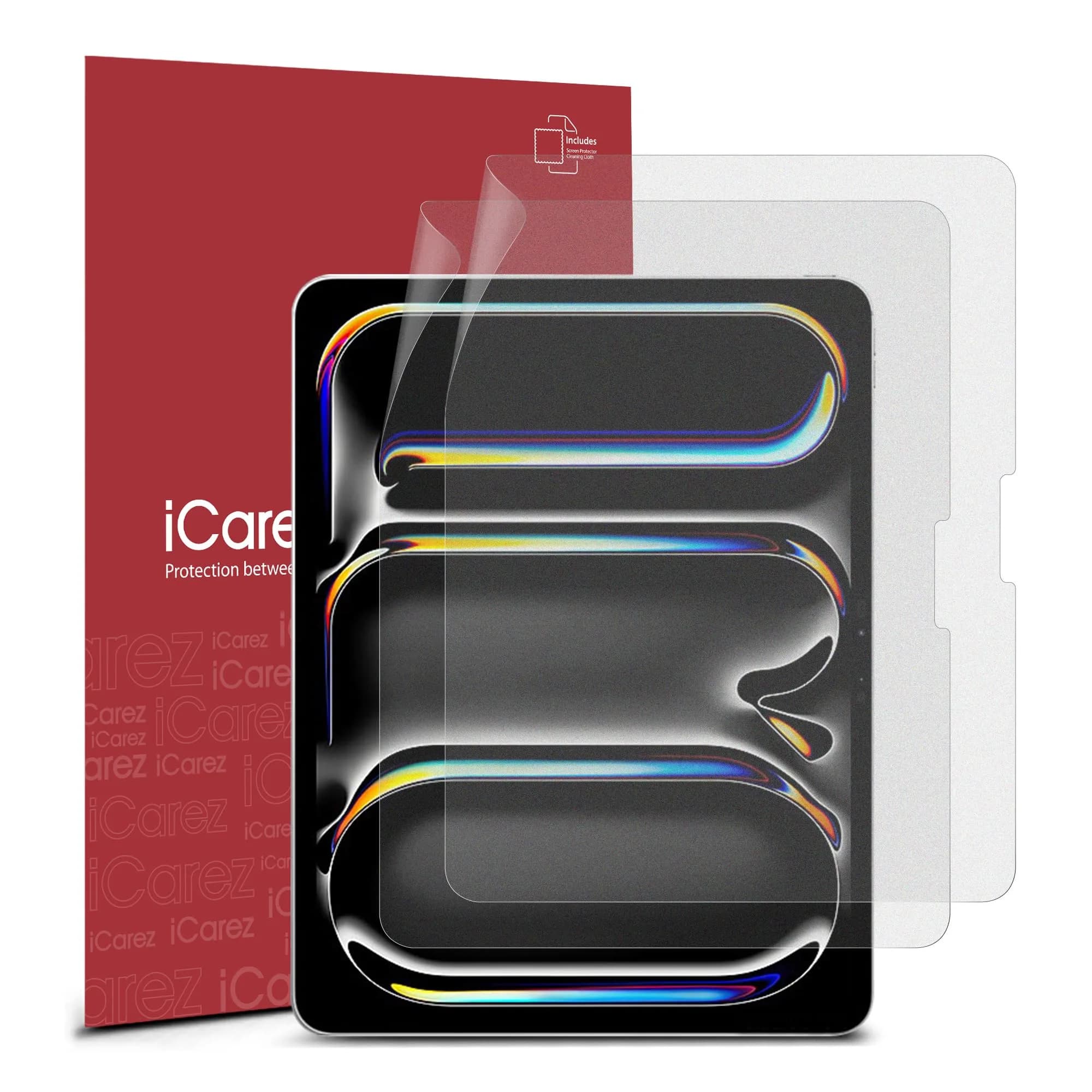 iCarez Matte Screen Protector for iPad Pro 13" (M4 2024/M5 2025) & iPad Air 13" (M2 2024/M3 2025) - Anti-Glare, Fingerprint Resistant, Apple Pencil Compatible 2-Pack — iPad Pro 13" (2024)