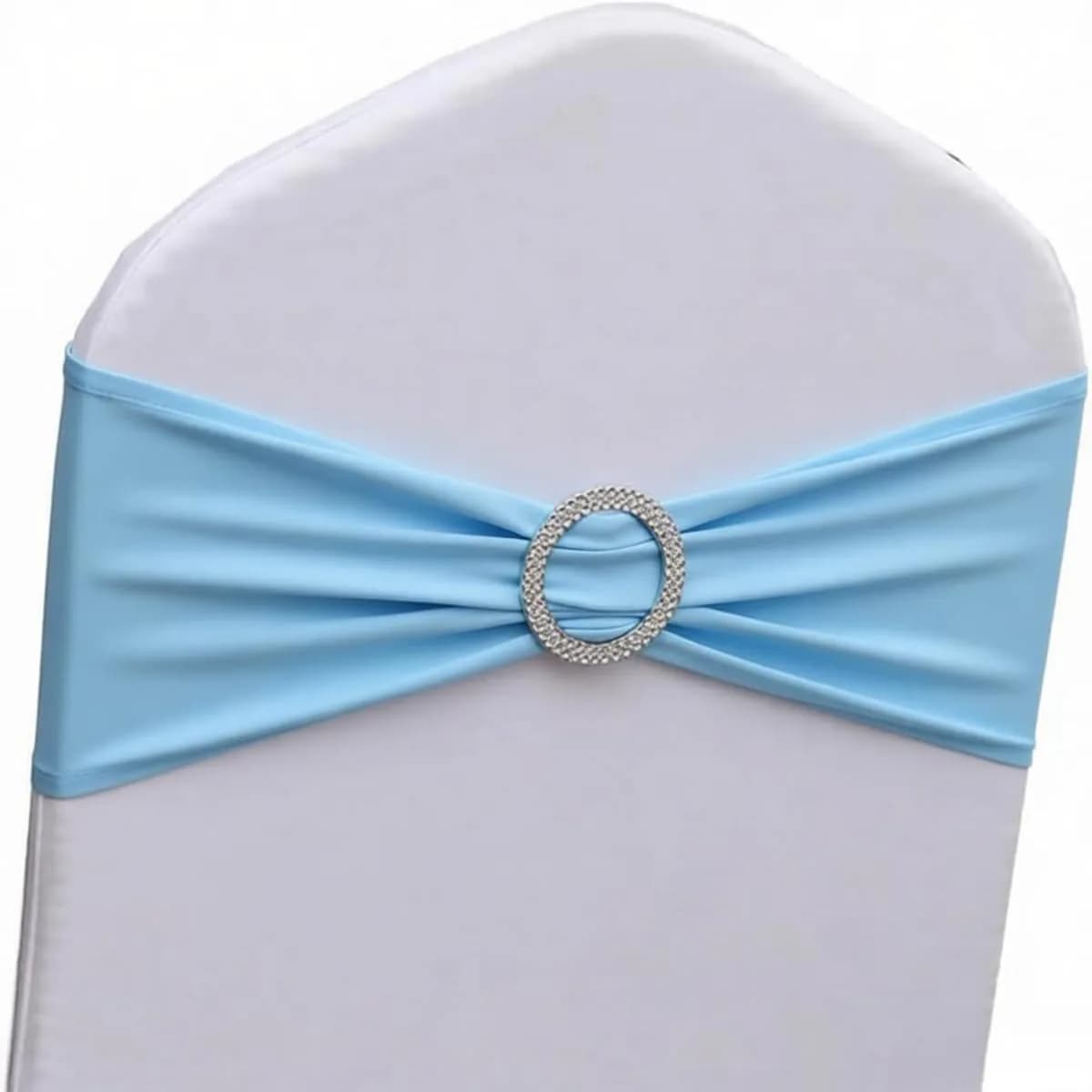 Gankar Red Spandex Chair Sashes 50 Pack (1.288 kg) | Wedding & Party Chair Bands with Buckles — Baby Blue