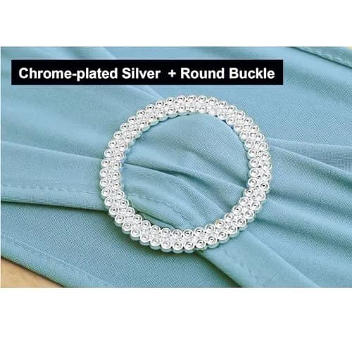Gankar Baby Blue Chair Sashes 50 Pack | Stretchable Polyester Spandex Bands for Events thumbnail 8