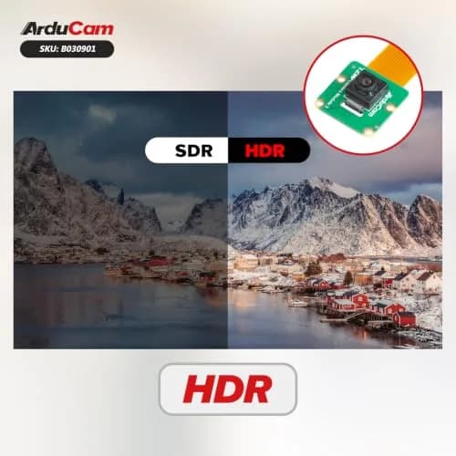 Arducam Raspberry Pi Camera Module 3 12MP IMX708 102° Wide Angle Fixed Focus HDR Camera | Compatible with Raspberry Pi 5, 4, 3, 2, Zero W thumbnail 2