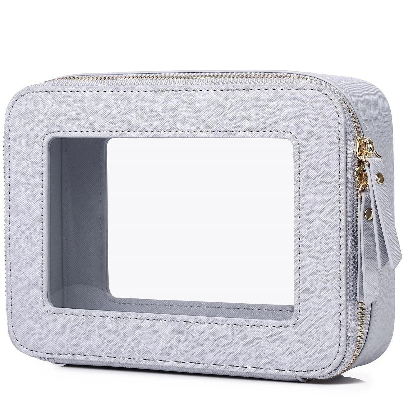 Pinkmik Medium D/Gray Clear Makeup Bag (Cosmetic Case) - TSA Approved Travel Organizer - main product image