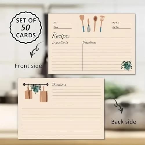 YOJO Recipe Cards,50 Count 4x6 | Minimalist Cardstock for Kitchen & Gifts thumbnail 2