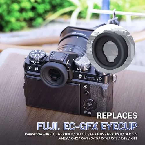 JJC Camera Viewfinder Eyepiece Eye Cup for Fuji GFX100 II & X-H2S | Soft Silicone, Replaces EC-GFX, Blocks Light, Impact-Resistant (70-120 chars) thumbnail 2