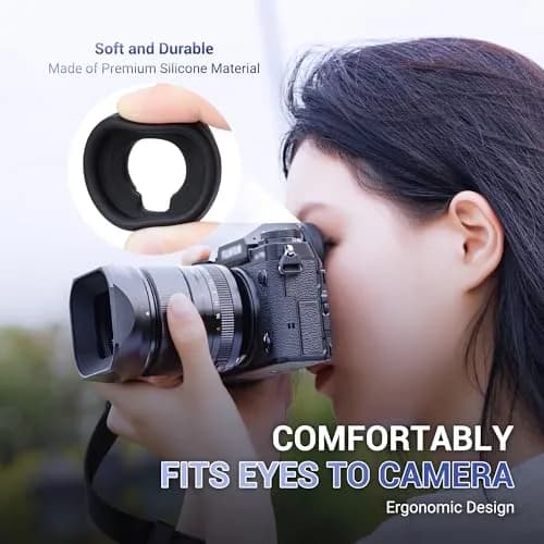 JJC Camera Viewfinder Eyepiece Eye Cup for Fuji GFX100 II & X-H2S | Soft Silicone, Replaces EC-GFX, Blocks Light, Impact-Resistant (70-120 chars) thumbnail 4