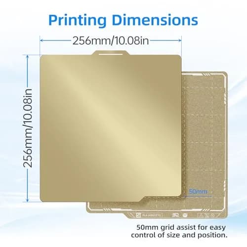 BIQU PyroGrip Smooth PEI+Textured PEI Build Plate 257x257mm | Double Sided Spring Steel Sheet for Bambu Lab Printers thumbnail 7