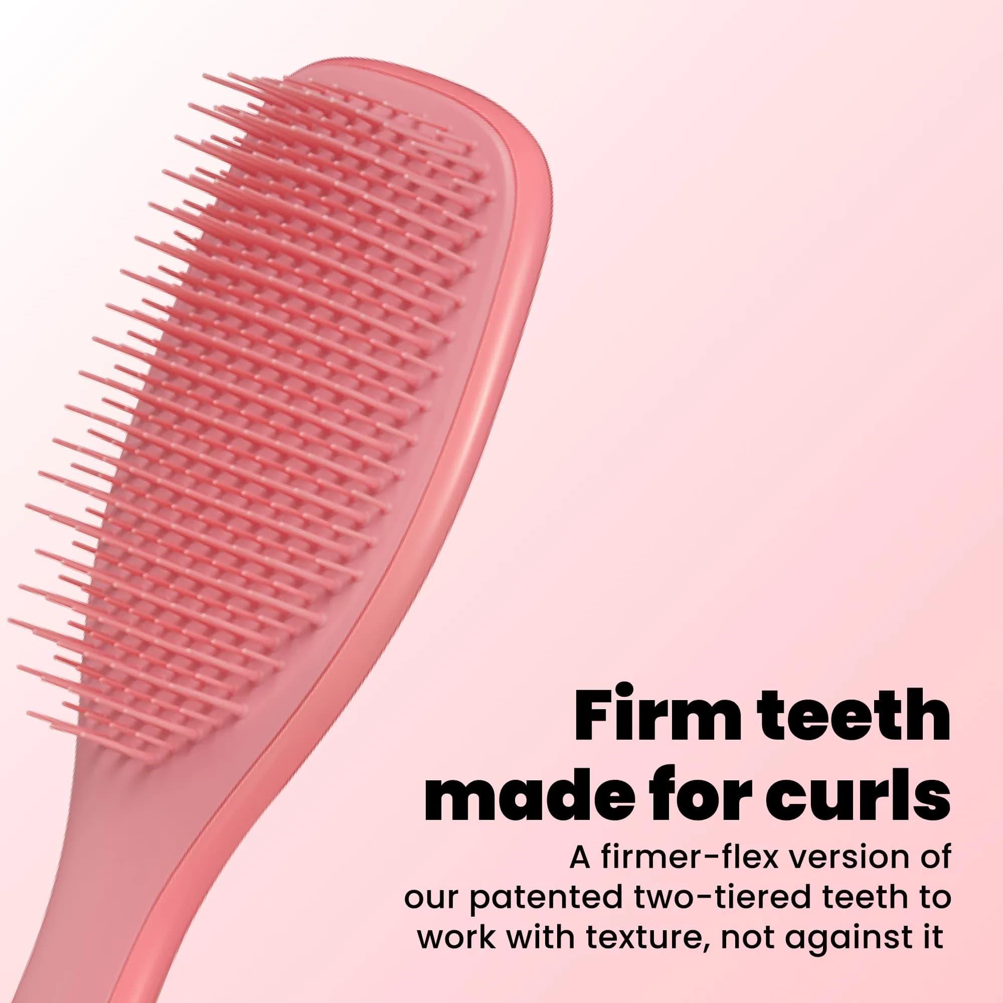 Tangle Teezer Ultimate Detangler Curly Hair Brush, Regular Size, Coral Pink | Patented Two-Tier Teeth for 3C-4C Hair - view 2