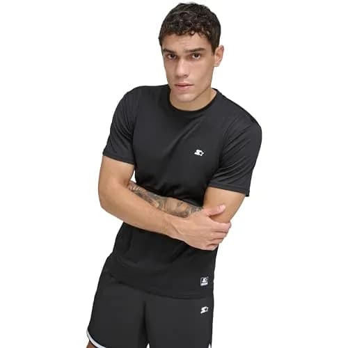 STARTER Men's Short Sleeve UPF 40+ Quick Dry Rash Guard, Rich Black, Large thumbnail 1