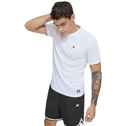 STARTER Men's Quick Dry UPF 40+ Short Sleeve Active Top, New White, Large | Lightweight, Breathable & Water-Resistant thumbnail 1