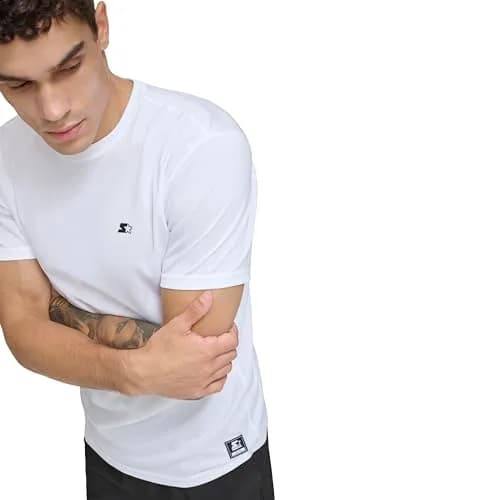 STARTER Men's Quick Dry UPF 40+ Short Sleeve Active Top, New White, Large | Lightweight, Breathable & Water-Resistant thumbnail 3